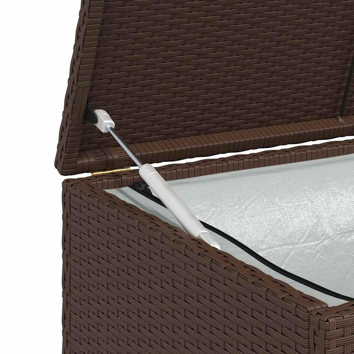 GARTEN-AUFLAGENBOX Braun 120/50/60 Cm Poly Rattan - Braun, Kunststoff (50/60/120cm) - vidaXL