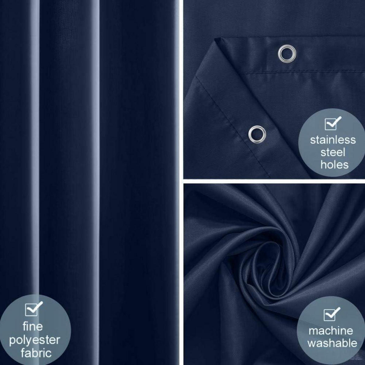DUSCHVORHANG Dunkelblau 275 x 180 cm - Dunkelblau, Textil (275/180cm)