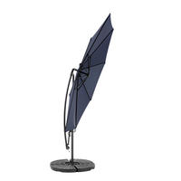 SONNENSCHIRM Rechteckiger Doppelseitig Navy Blue 4,5 m - Blau, Metall (294/294cm) - ComfortXL