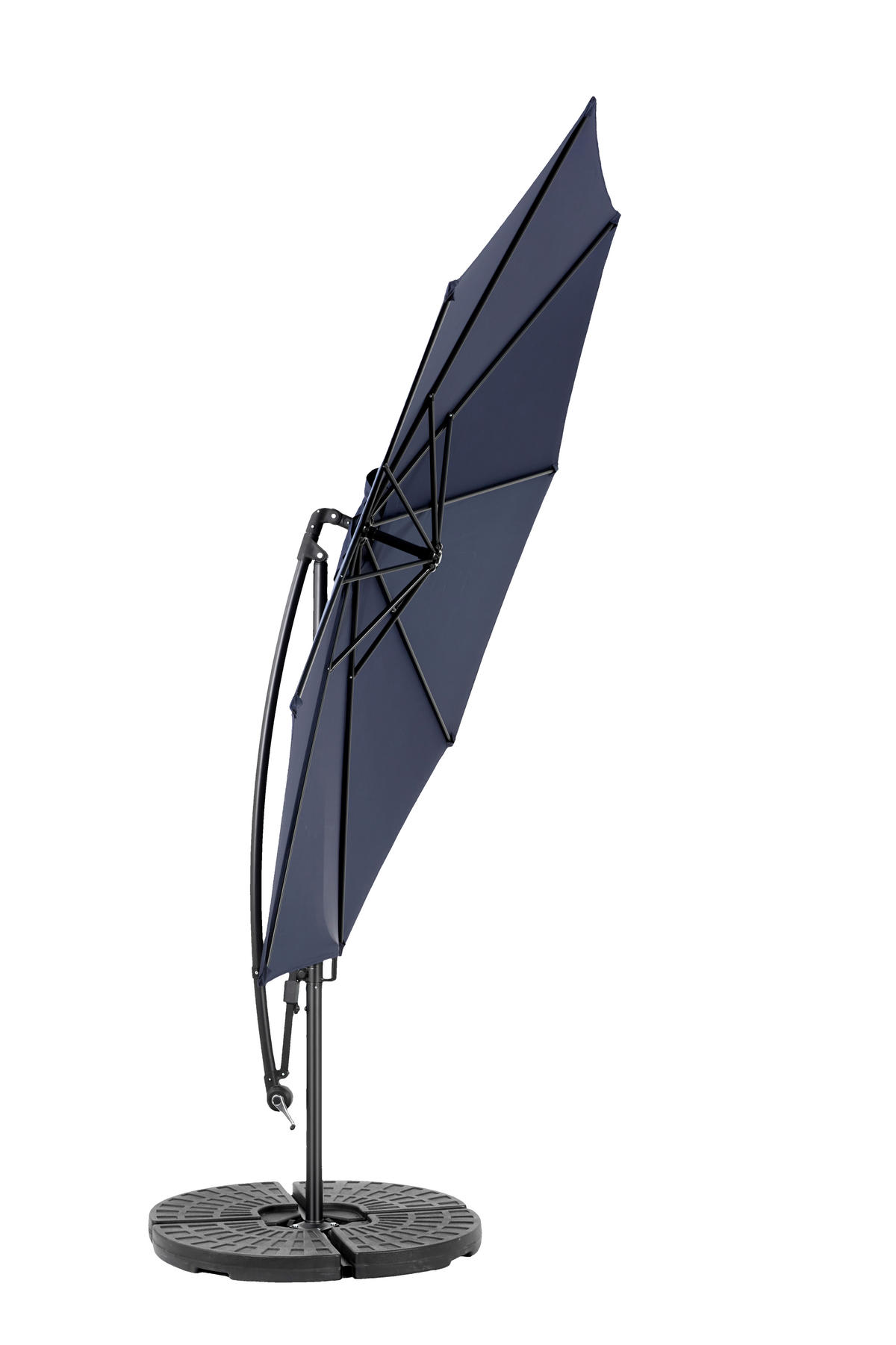 SONNENSCHIRM Rechteckiger Doppelseitig Navy Blue 4,5 m - Blau, Metall (294/294cm) - ComfortXL