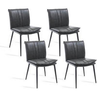 ESSZIMMERSTÜHLE 4er Set Polsterstuhl PU-Kunstleder Grau - Grau, Kunststoff (58/80/49cm)