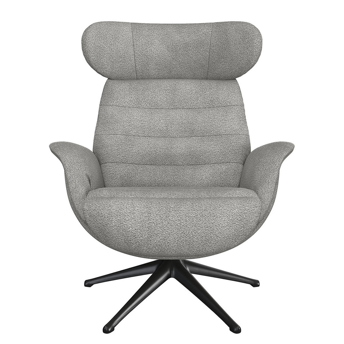 RELAXSESSEL - Schwarz/Grau, Textil/Metall (90/107/90cm) - home24