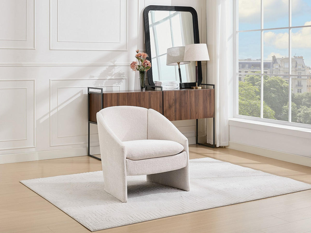 SESSEL mit gerader Rückenlehne - 1 Person - Stoff - Beige - - Beige, Textil (70/73/68cm) - Vente-Unique