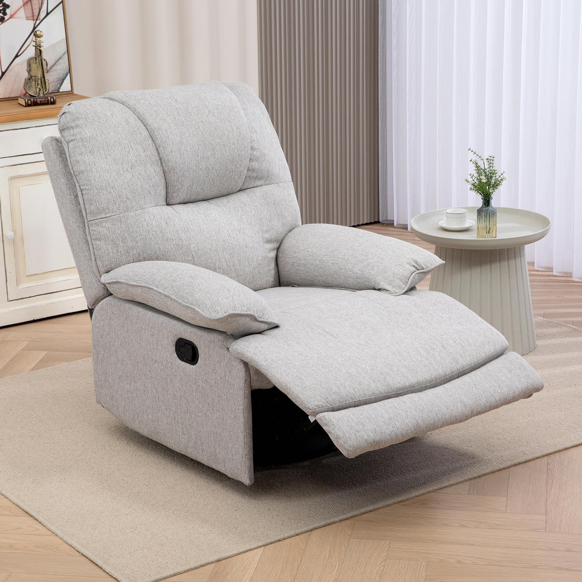 FERNSEHSESSEL Polyester, Schaumstoff Grau - Grau, Textil (101/105/89cm) - HOMCOM