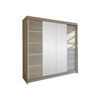 SCHWEBETÜRENSCHRANK Talin V - Kaschmir/Silberfarben, Holzwerkstoff/Metall (180/215/58cm) - MIRJAN24