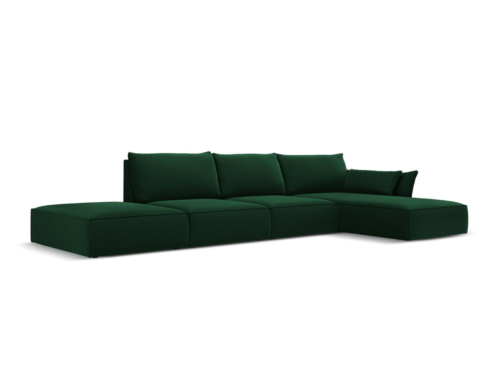 Thumbnail - Micadoni Ecksofa, Dunkelgrün, Textil, 5-Sitzer, L-Form, 364x171 cm, Hergestellt in Europa, Oeko-Tex®, Wohnzimmer, Sofas ...
