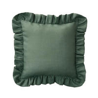 KISSENHÜLLE Charlotte 45x45 cm mit Rüsche - Grün, Textil (45/1cm) - Dekoria