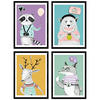 POSTER Set mit 4 Magna Tieren nordisch A3 Rahmenlos - Klar, Papier (29.7/3cm) - Nacnic