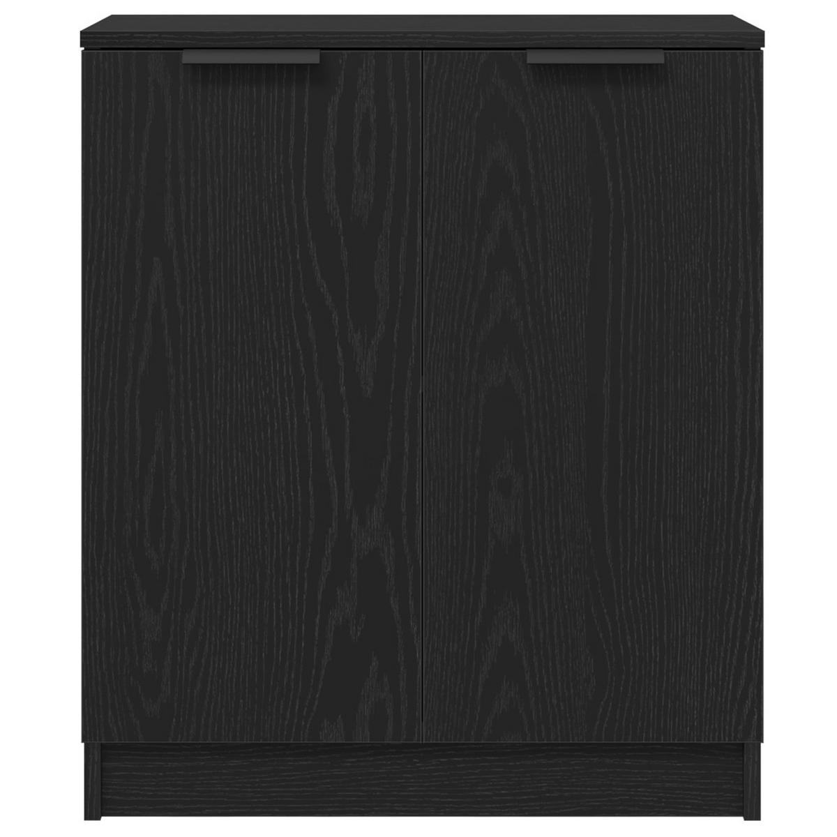 SIDEBOARD Schwarz Eichen-Optik 60/30/70 Cm Holzwerkstoff - Schwarz, Holzwerkstoff (30/70/60cm) - vidaXL