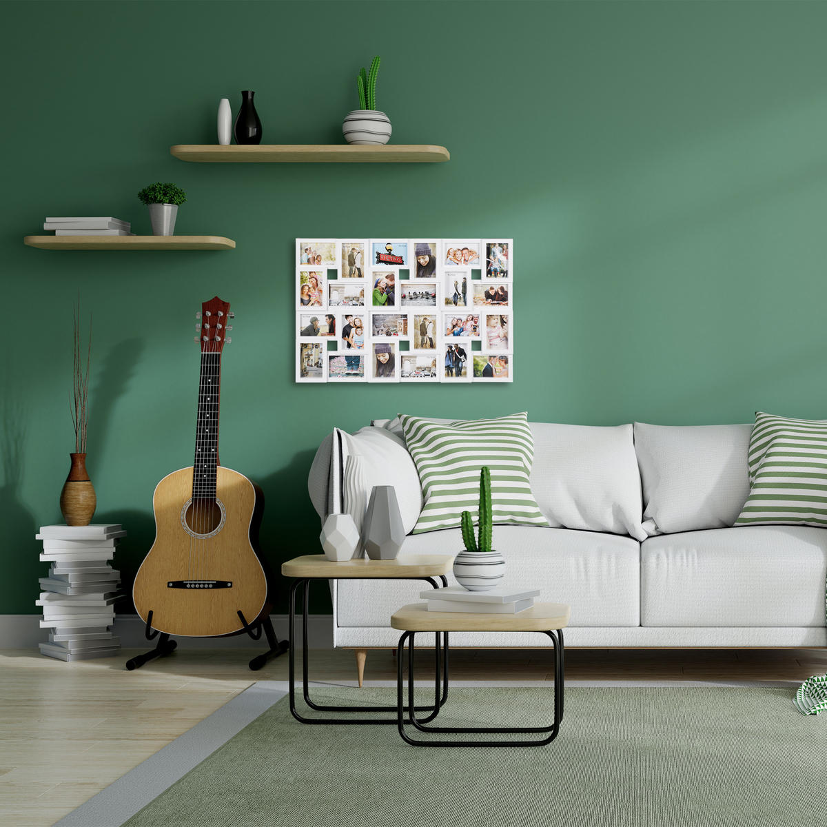 BILDERRAHMEN - Weiß, Wellpappe/Kunststoff (86/57/3cm) - Relaxdays
