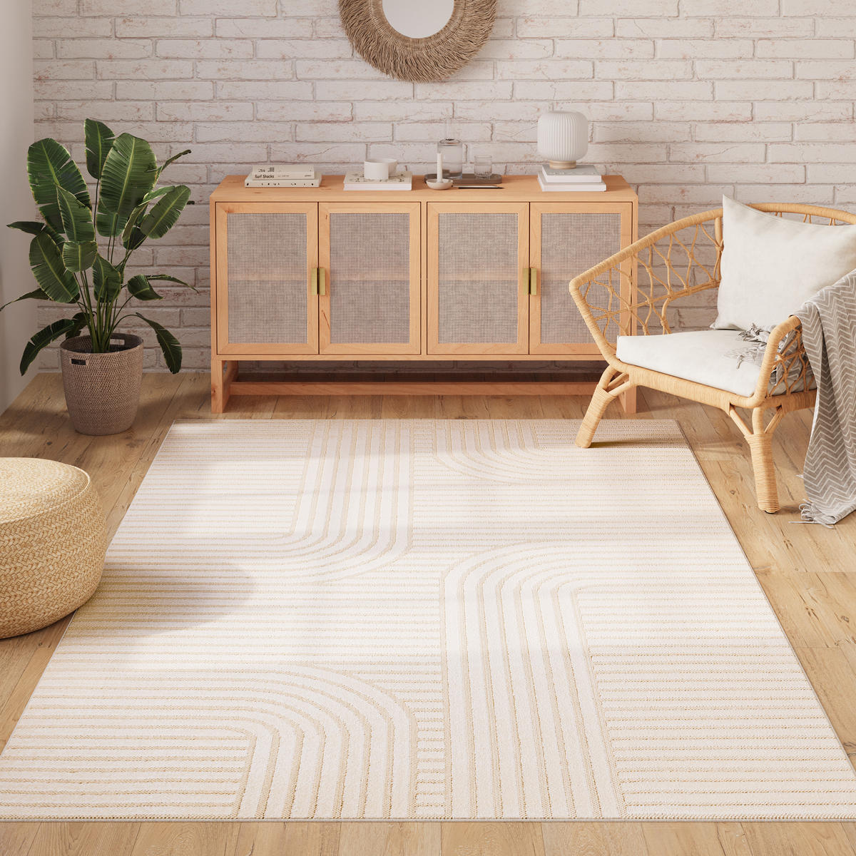 TEPPICH PATIO Beige 140/200 cm - Beige, Kunststoff (140/200cm) - Tapiso