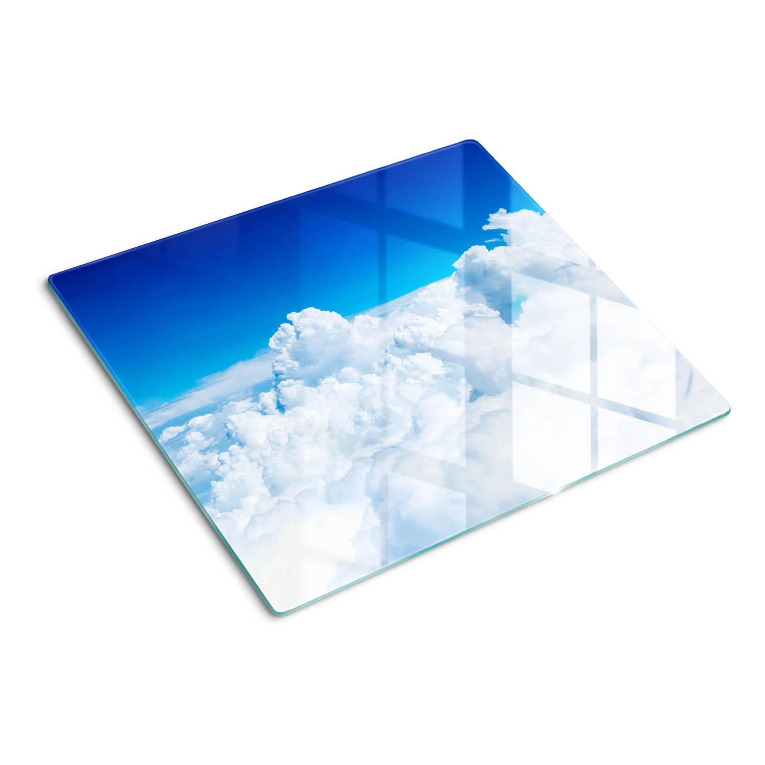 GLASPLATTE 60x52 cm Wolken - Blau, Glas (60/0.4/52cm) - TULUP