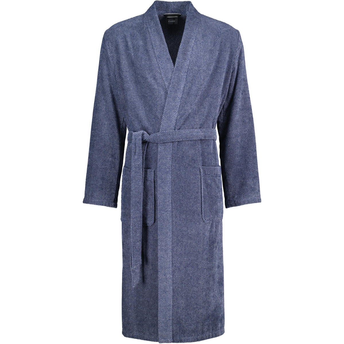 BADEMANTEL HERREN KIMONO STREIFEN 5507 DENIM - 17 - Blau, Textil (Snull) - Cawoe