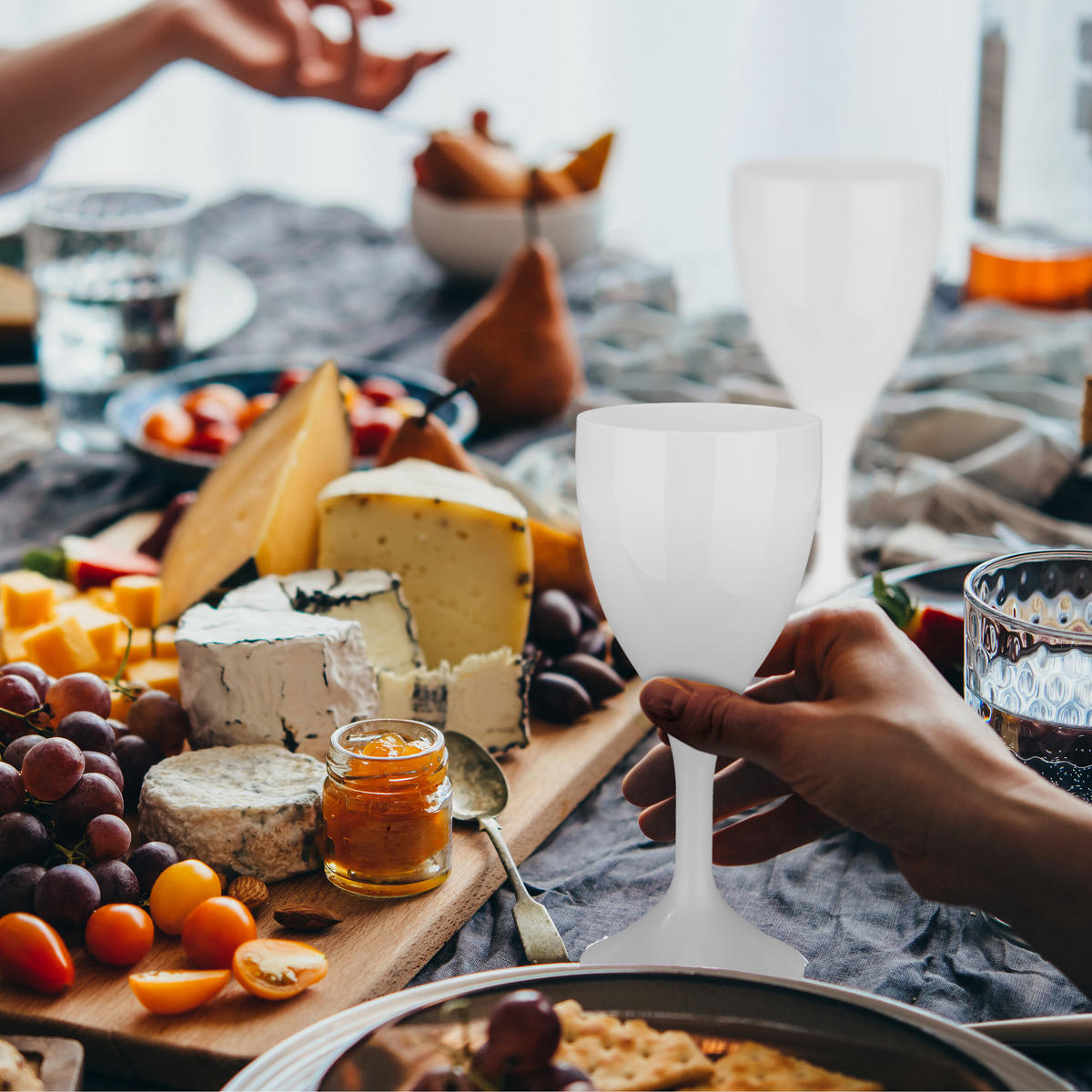 6xWEINGLÄSER - Weiß, Kunststoff (0.25L) - Relaxdays