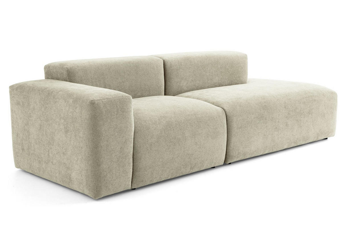 3-SITZER modulares Sofa HEAVEN SET 1 Rechts, Breite 255 cm Webstoff Olivgrün - Schwarz/Olivgrün, Holz/Kunststoff (102/71/255cm) - Muffo