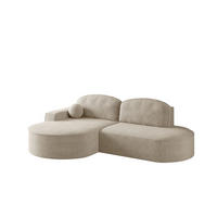 ECKSOFA mit Schlaffunktion und Bettkasten Modena Runden stoff Arena Beige Links - Beige, Holz (179/278cm) - Kaiser Möbel