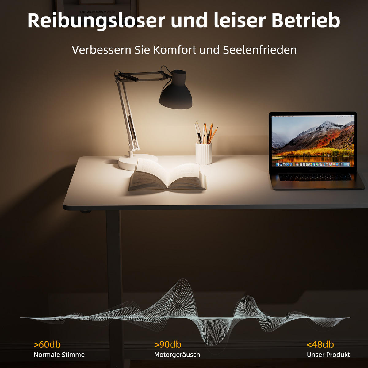 SCHREIBTISCH höhenverstellbar 70 - 120 cm - Weiß, Metall (120/60/120cm) - HOMAVO