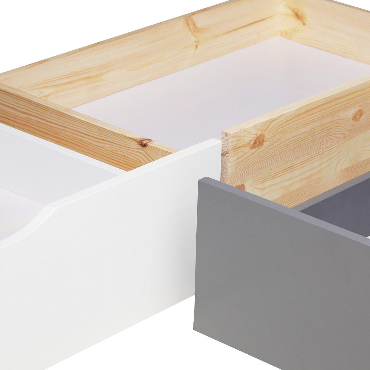 BETTSCHUBKASTEN 2er Set Natur 82/53,3 cm - Braun, Holz - Homestyle4u