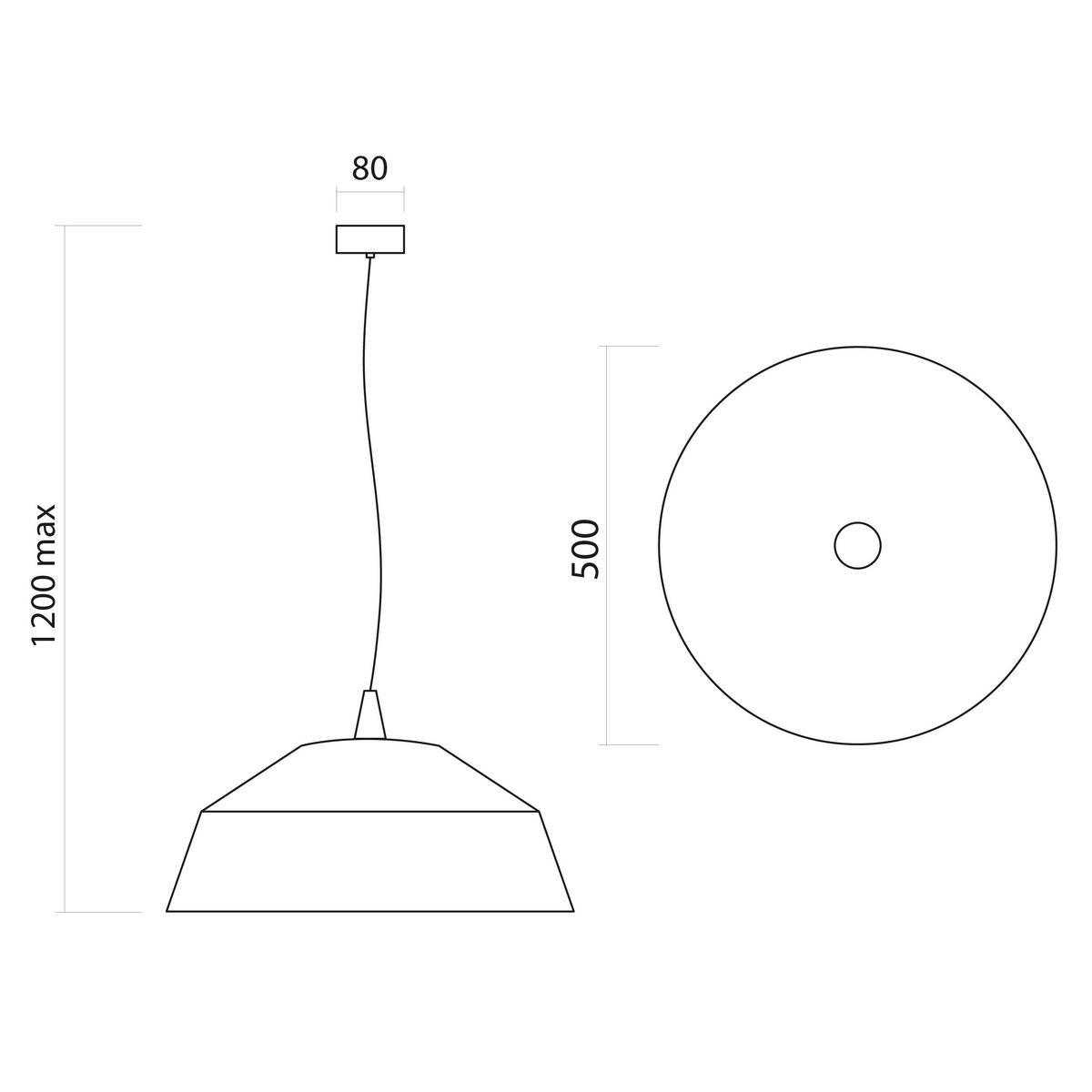 HÄNGELEUCHTE Kon - Schwarz, Metall (50/50/17cm) - Lumicom
