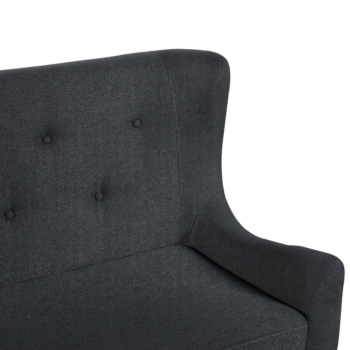 2-SITZER-KÜCHENSOFA Polsterbezug Schwarz Skibby - Schwarz, Textil (160/95/60cm) - Beliani