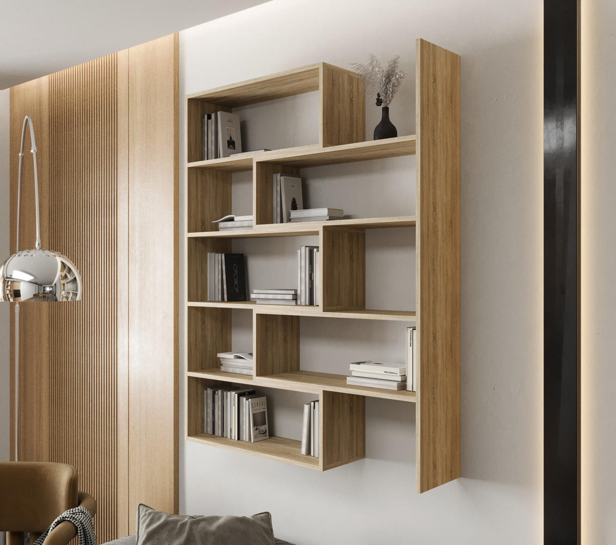 WANDREGAL LK 138 125 x 138 x 24 cmcm aus Holz in Hellbraun - Hellbraun, Holzwerkstoff (125/138/24cm) - O-Sofa