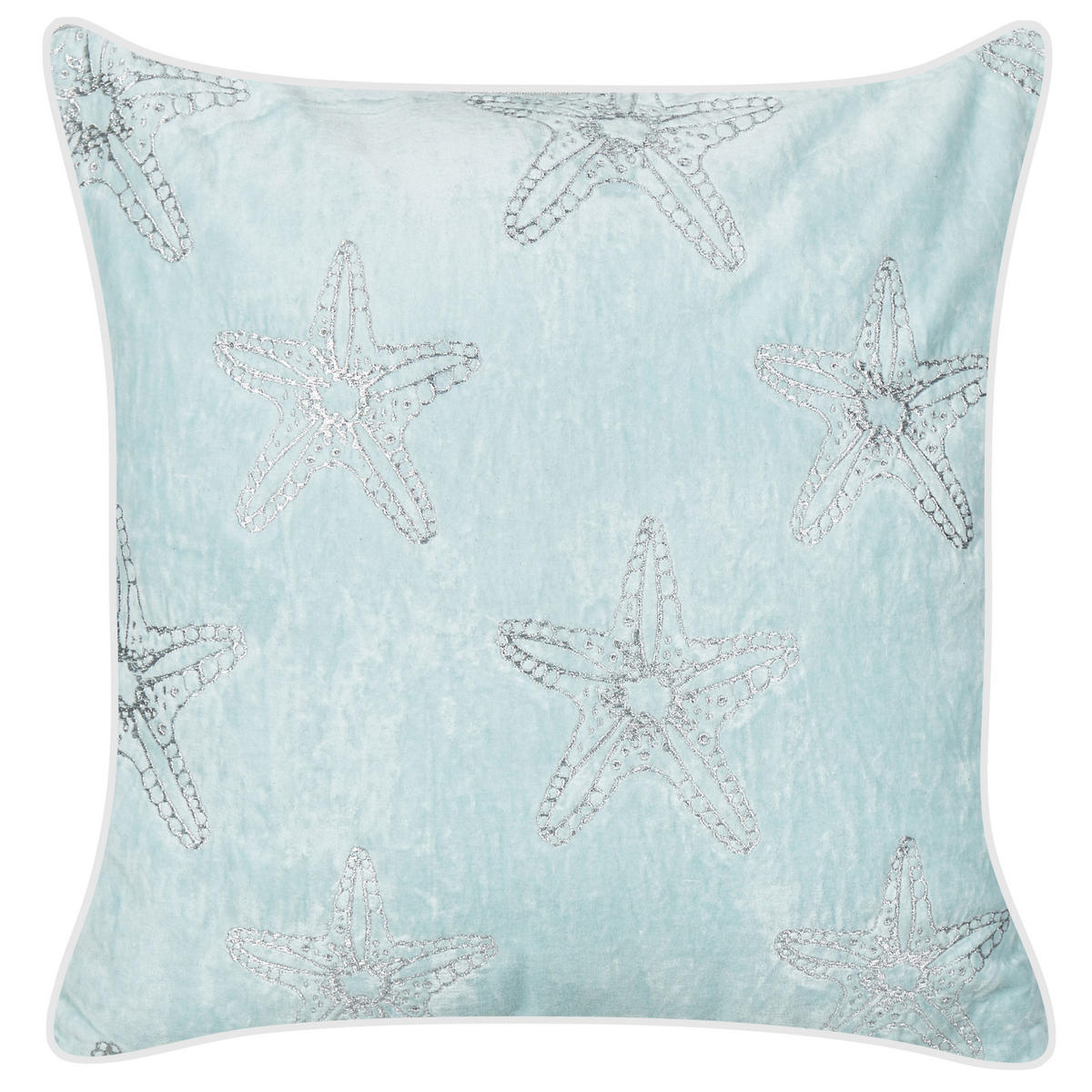 DEKOKISSEN 2er-Set Blau 45/45 cm Ceramium - Blau/Weiß, Textil (45/45cm) - Beliani