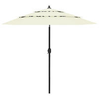 SONNENSCHIRM mit Aluminium-Mast 3-lagig Sandfarbe 2,5 m - Beige, Textil (250/250cm) - furnicato