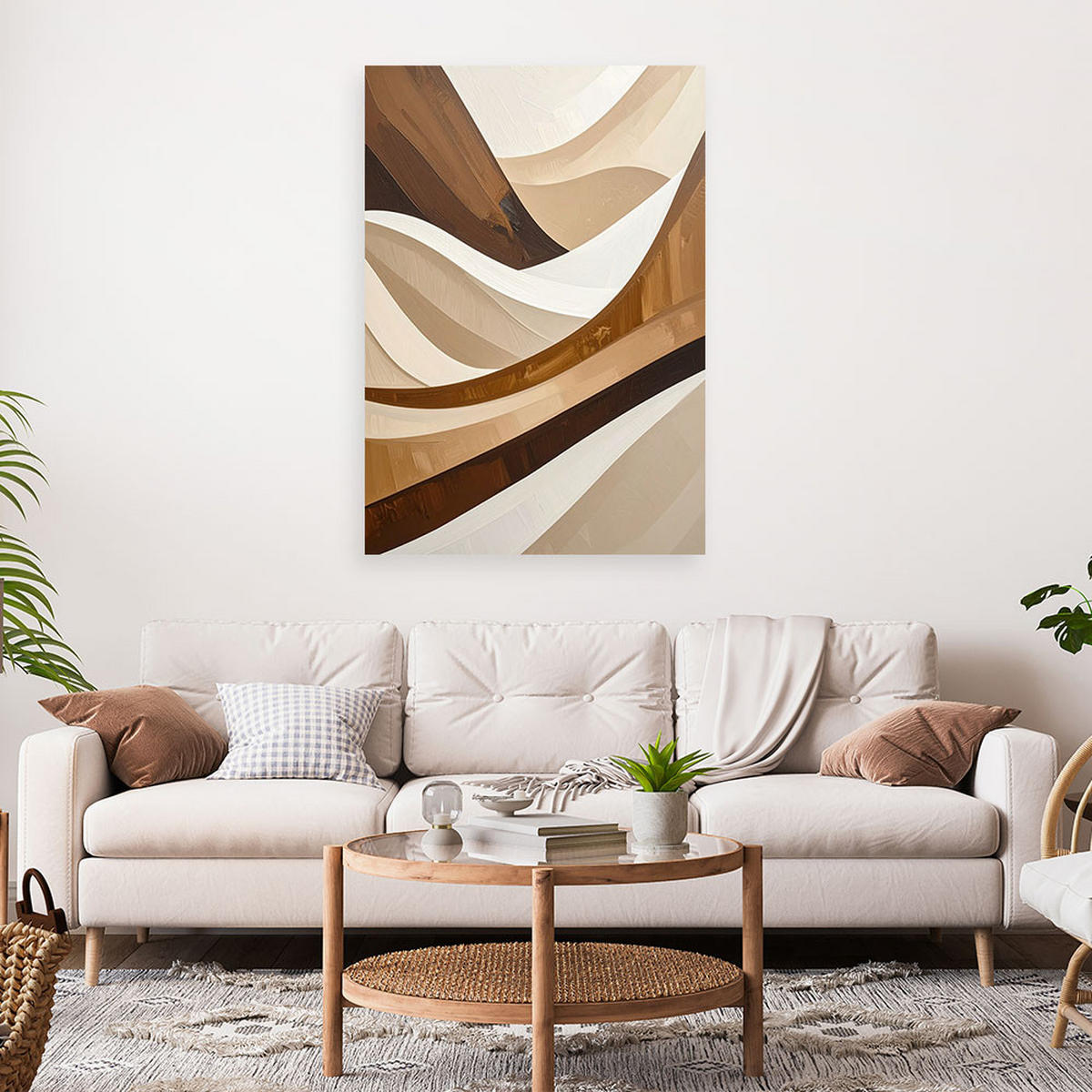 LEINWANDBILD 3D und geometrisch 40x60cm - Beige, Textil (40/60cm) - Feeby