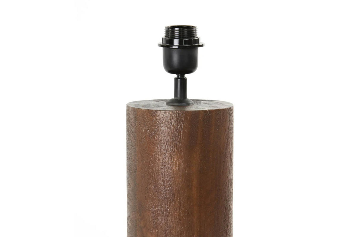 TISCHLEUCHTE MANILLA Ø15x45 cm, Holz, Braun-Schwarz - Braun, Holz (15/15/45cm) - Light & Living