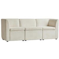 SOFA Samt Beige - Beige, Textil (180/68/60cm) - Nordlys