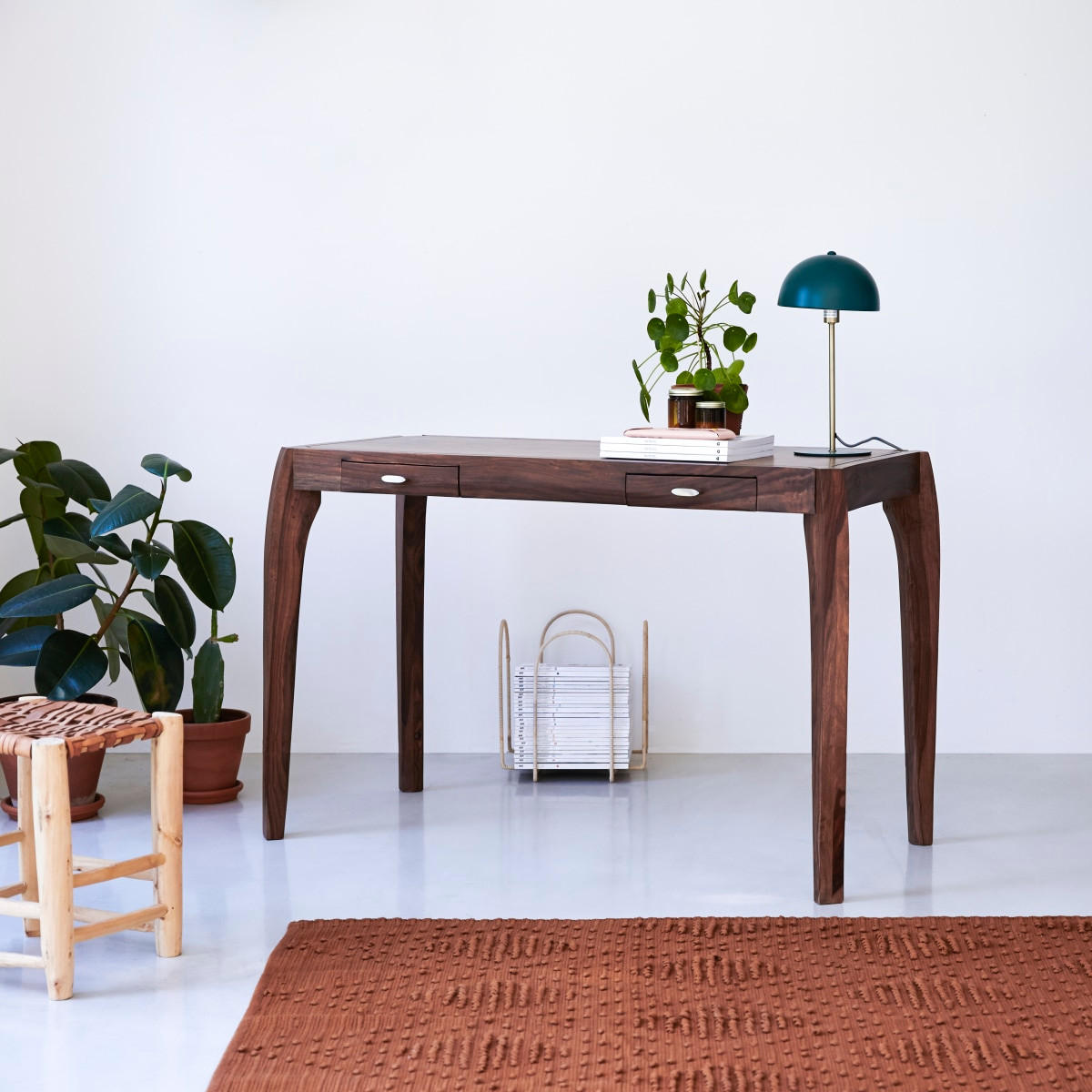 SCHREIBTISCH Luna Natur aus Palisander - Naturfarben, Holz (58/128/80cm) - Tikamoon