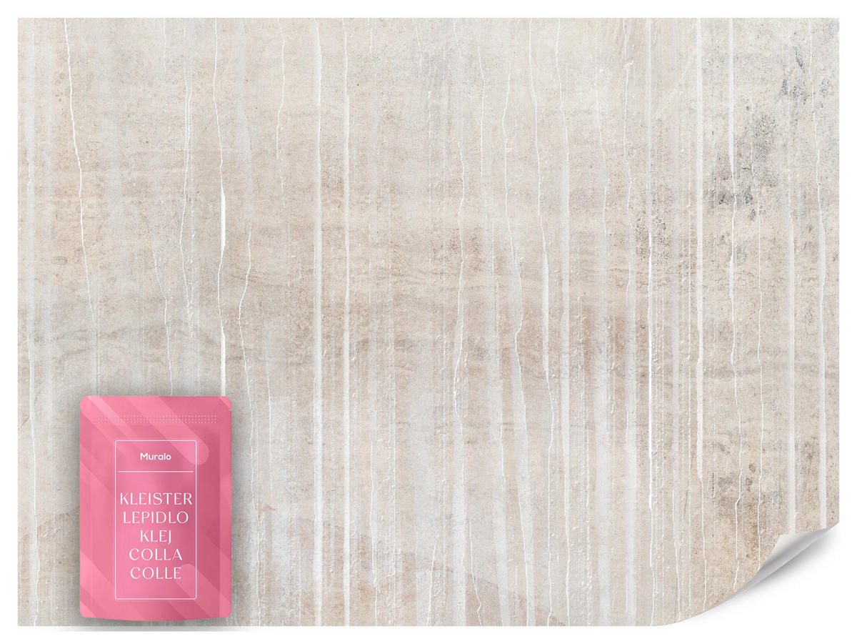 FOTOTAPETE Beton Optik Abstraktion Vintage Stil 200x140 - Beige/Braun, Papier (200/140cm) - Muralo