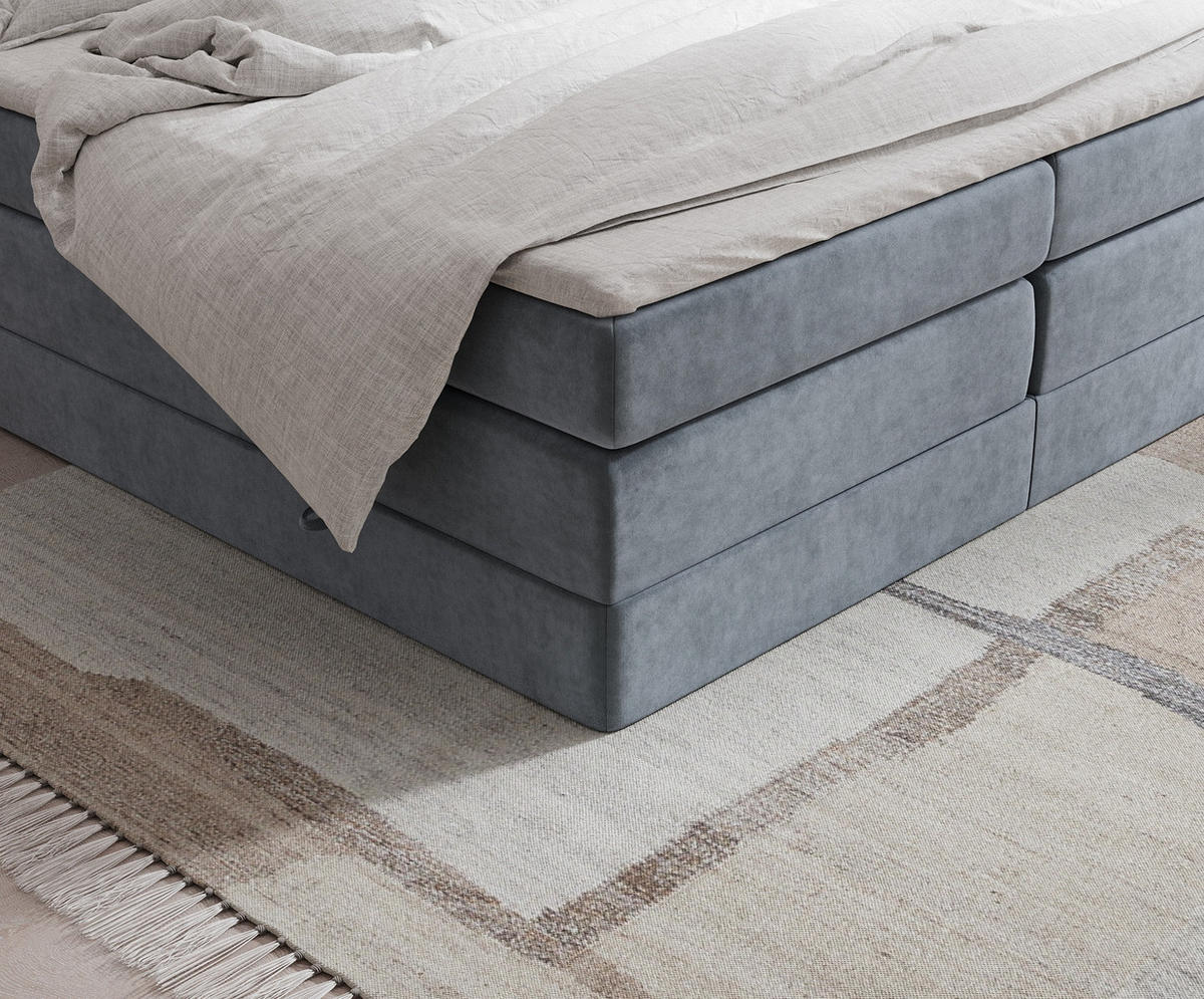 BOXSPRINGBETT Juniper Grau 180/200 cm - Schwarz/Grau, Holz/Holzwerkstoff (180/200cm) - Maison de Reve