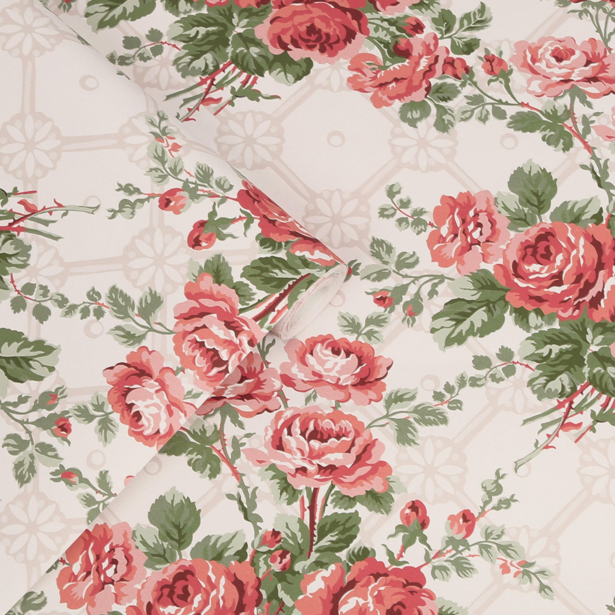 VLIESTAPETE Landrosen Alte Rose Rosa - Pink, Papier/Kunststoff (52/1000cm) - Graham & Brown