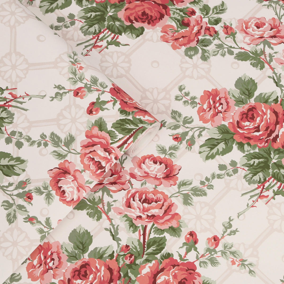 VLIESTAPETE Landrosen Alte Rose Rosa - Pink, Papier/Kunststoff (52/1000cm) - Graham & Brown