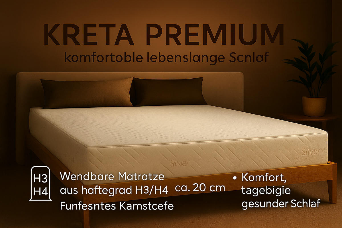TASCHENMATRATZE Matratze KRETA PREMIUM, 200x200 cm, H3/H4 - Weiß, Textil (200/200cm) - Kaiser Möbel