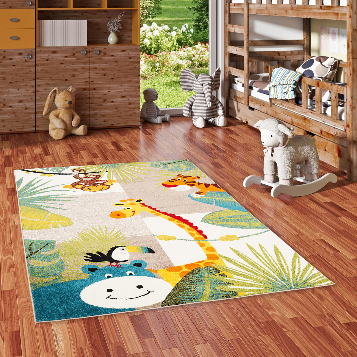 KINDER TEPPICH SOFTSTAR KIDS TIERWELT - Multicolor, Textil (120/170cm) - Pergamon