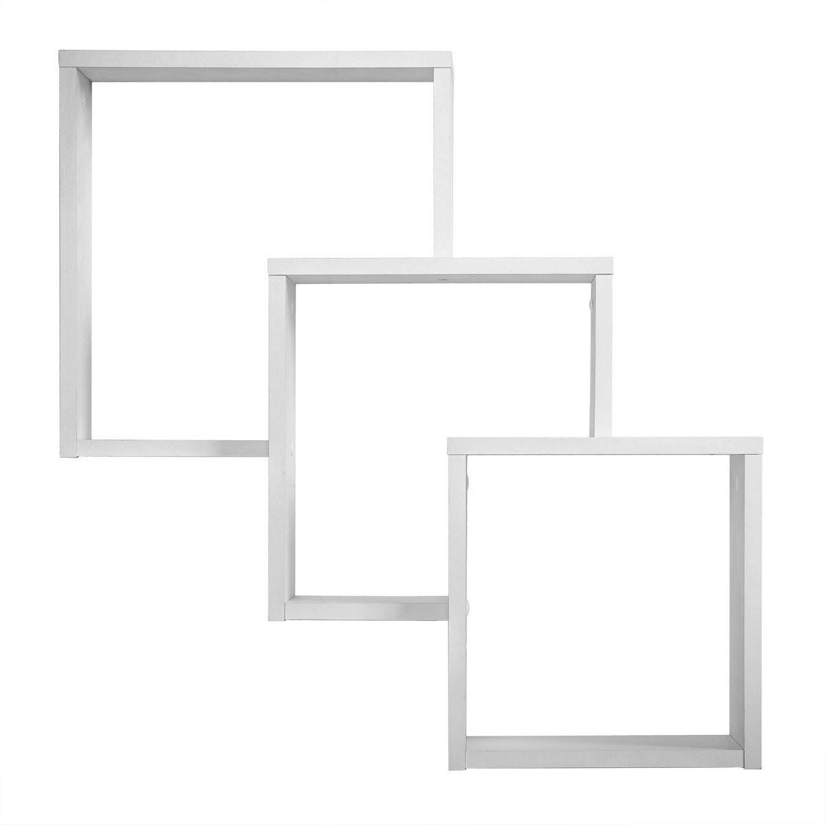 WANDREGAL mit 3 Fächern L64 cm - Fibi - Weiß, Holzwerkstoff (19/65.5/64cm) - Calicosy