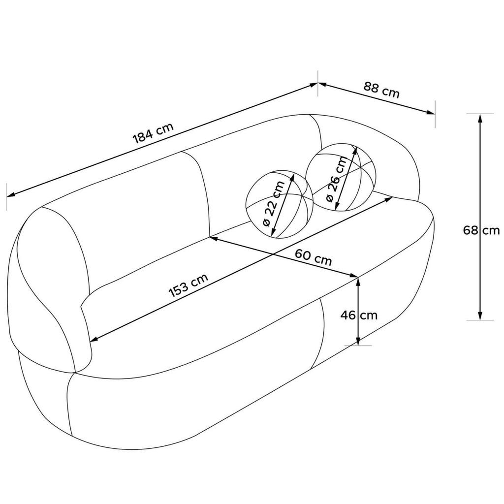 Thumbnail - Konsimo® 3-Sitzer-Sofa, Creme, Holz, Holzwerkstoff, Textil, 190x68x88 cm, FSC 100%, Hergestellt in Europa, Wohnzimmer, S...