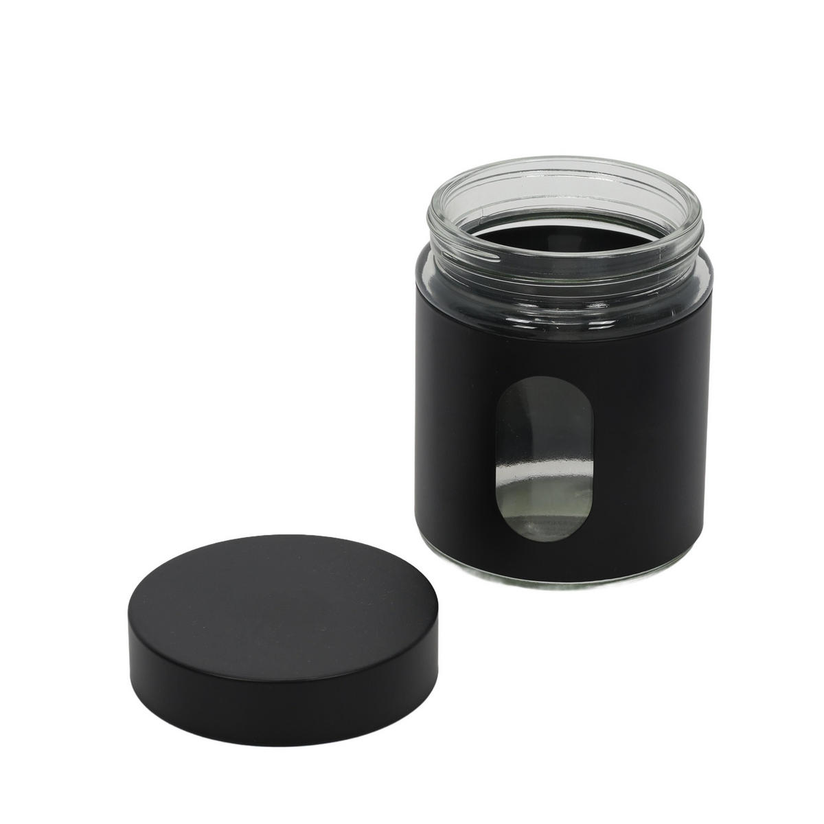 VORRATSBEHÄLTER Glas 0,6 l 10/10/12,5 cm - Schwarz, Glas (10/12.5/10cm) - ZELLER