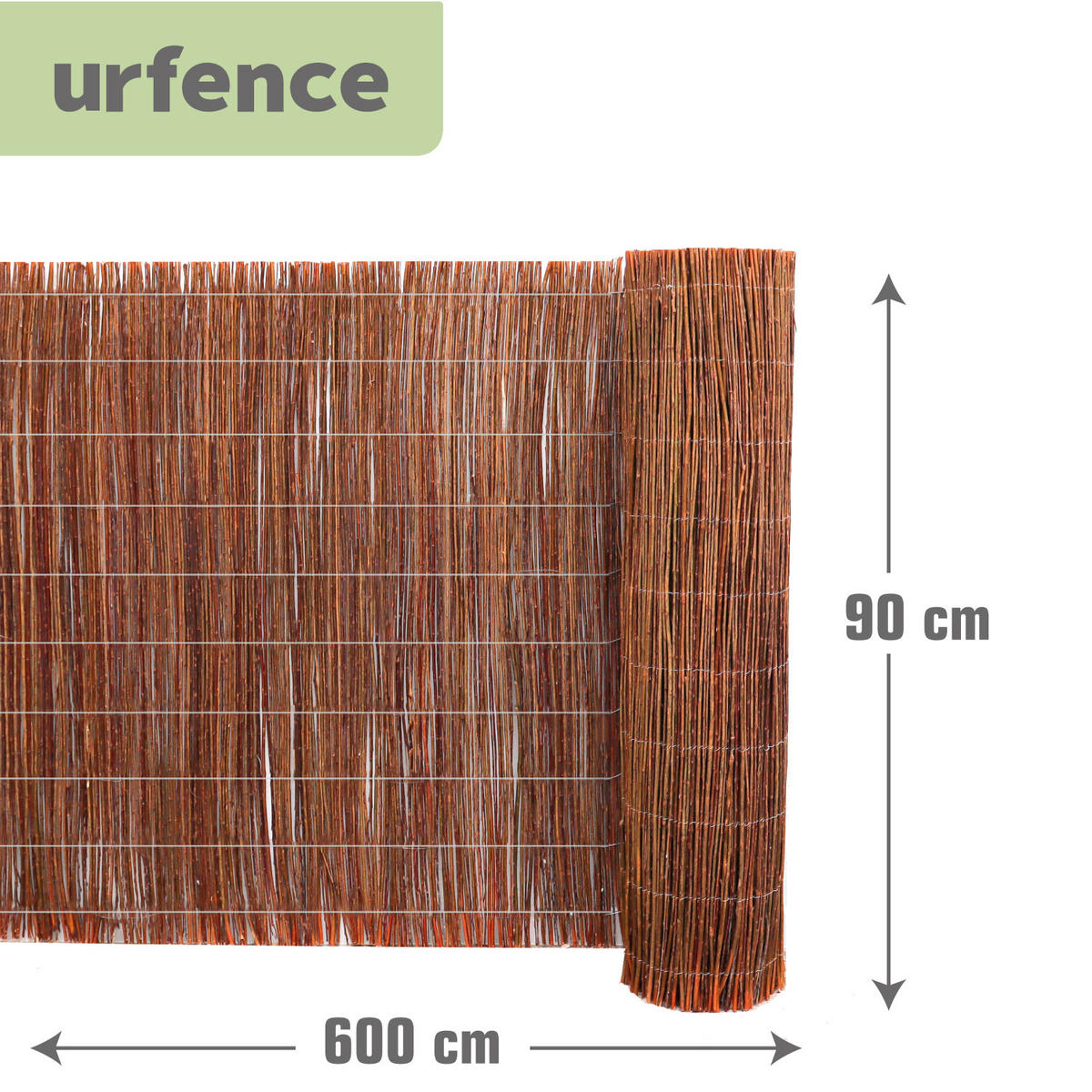 SICHTSCHUTZ - 90x600 cm - PVC Gartenzaun Windschutz Terrasse - Braun - Braun, Naturmaterialen (0.9/90cm) - urfence