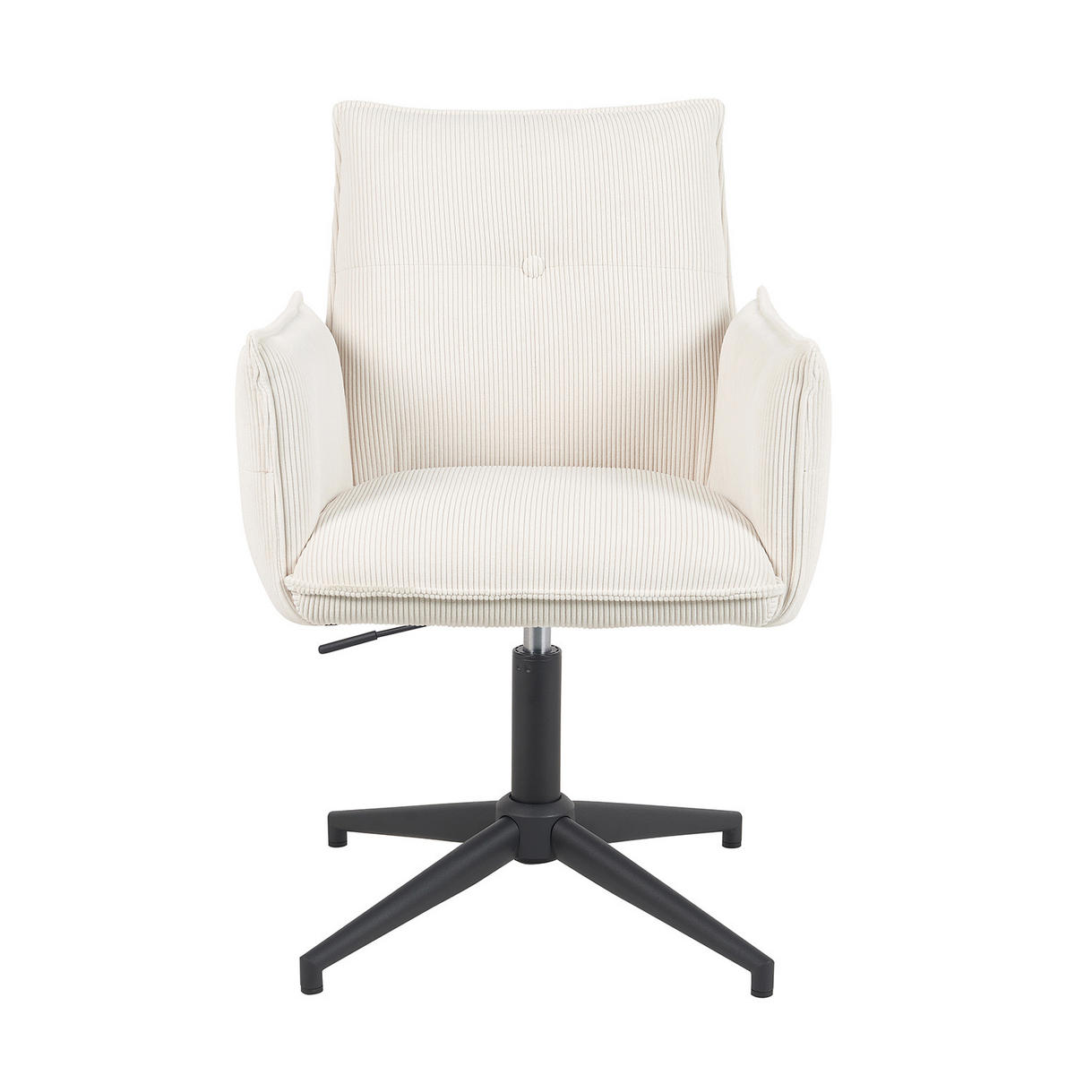 BÜROSTUHL Mika-Till - Creme/Schwarz, Textil/Metall (60/85/63cm) - DUBI Möbel