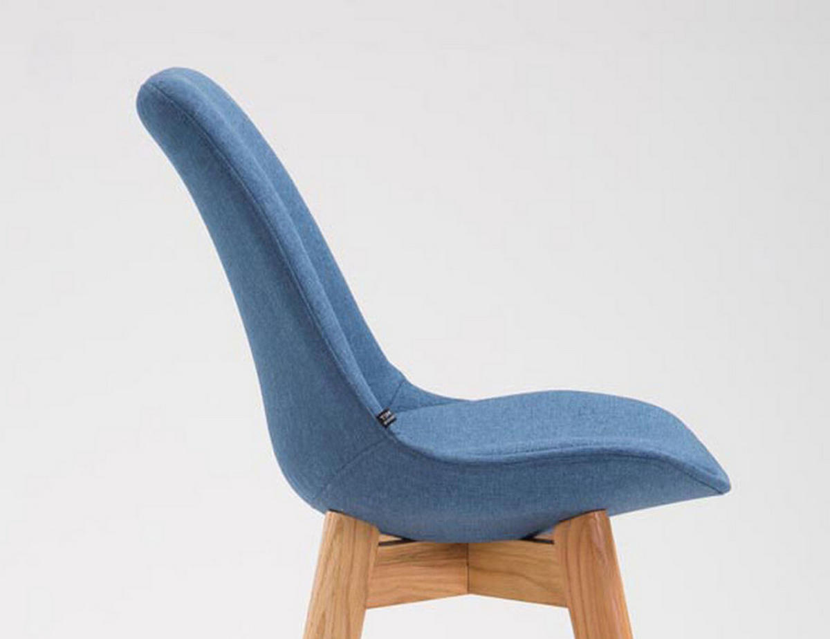 BARHOCKER 2er Set Meta Stoff natura blau - Blau, Holz/Textil (48/112/56cm) - TPFLiving