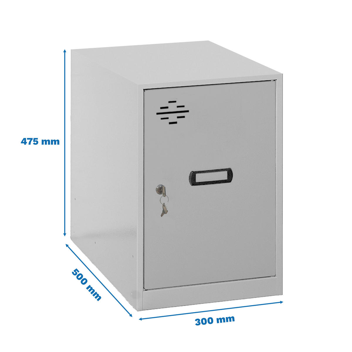 SCHLIESSFACHWÜRFEL Amego HxBxT 47,5x30x50 cm Ohne Standfüße Grau-Grau Spind - Grau, Metall (30/47.5/50cm) - PROREGAL