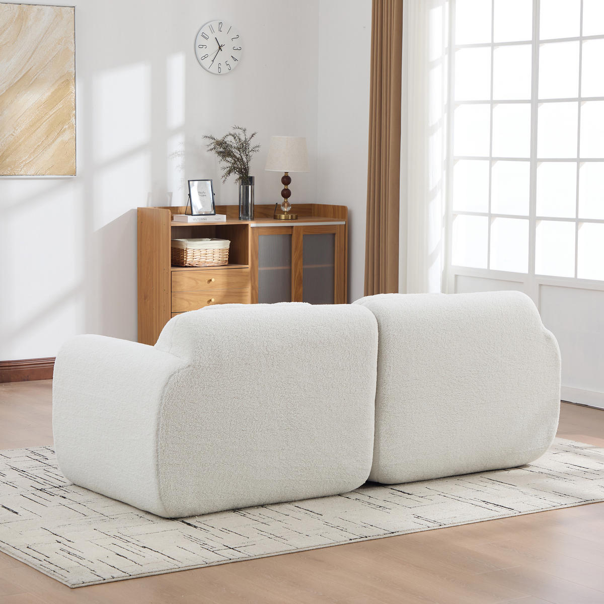 2-SITZER SOFA Chenille Elfenbein - Beige, Textil (189/71/91cm) - WISHDOR