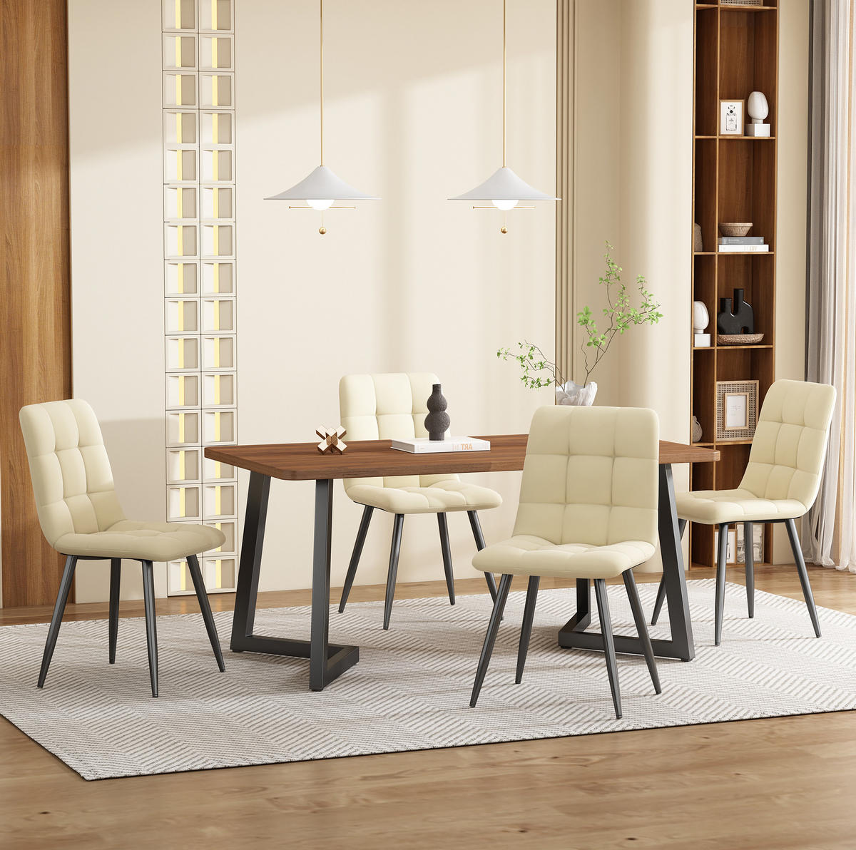 JÍDELNÍ stůl 117/68 cm, MDF, černá/ořechová - hnědá, kompozitní dřevo (117/68/75cm) - BEAOK