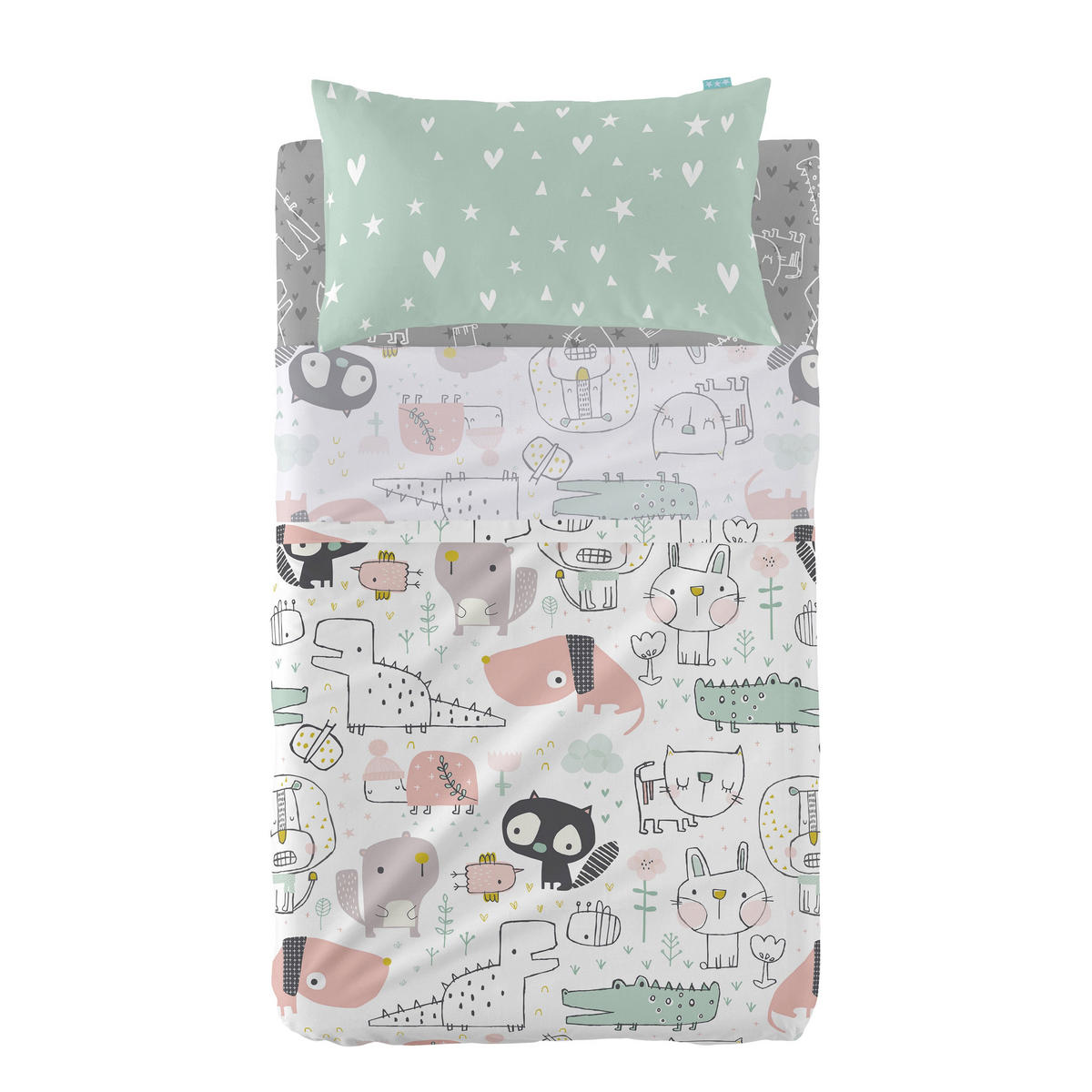BETTWÄSCHE 2er-Set teiliges best buddies 100x130 cm (kinderbett) mehrfarbig - Multicolor, Textil (100/130cm) - Happy Friday