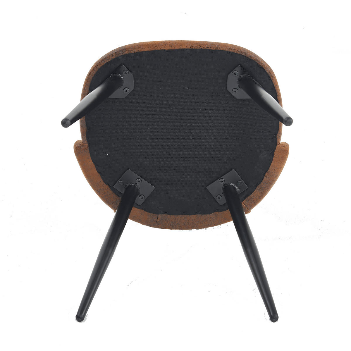 ESSZIMMERSTÜHLE 4er-Set, Industrielles Design, Gepolsterte Sitzfläche in Wildlederoptik, Metallbeine, Braun - Braun, Leder/Metall (53.5/83/44cm) - Meubles Cosy