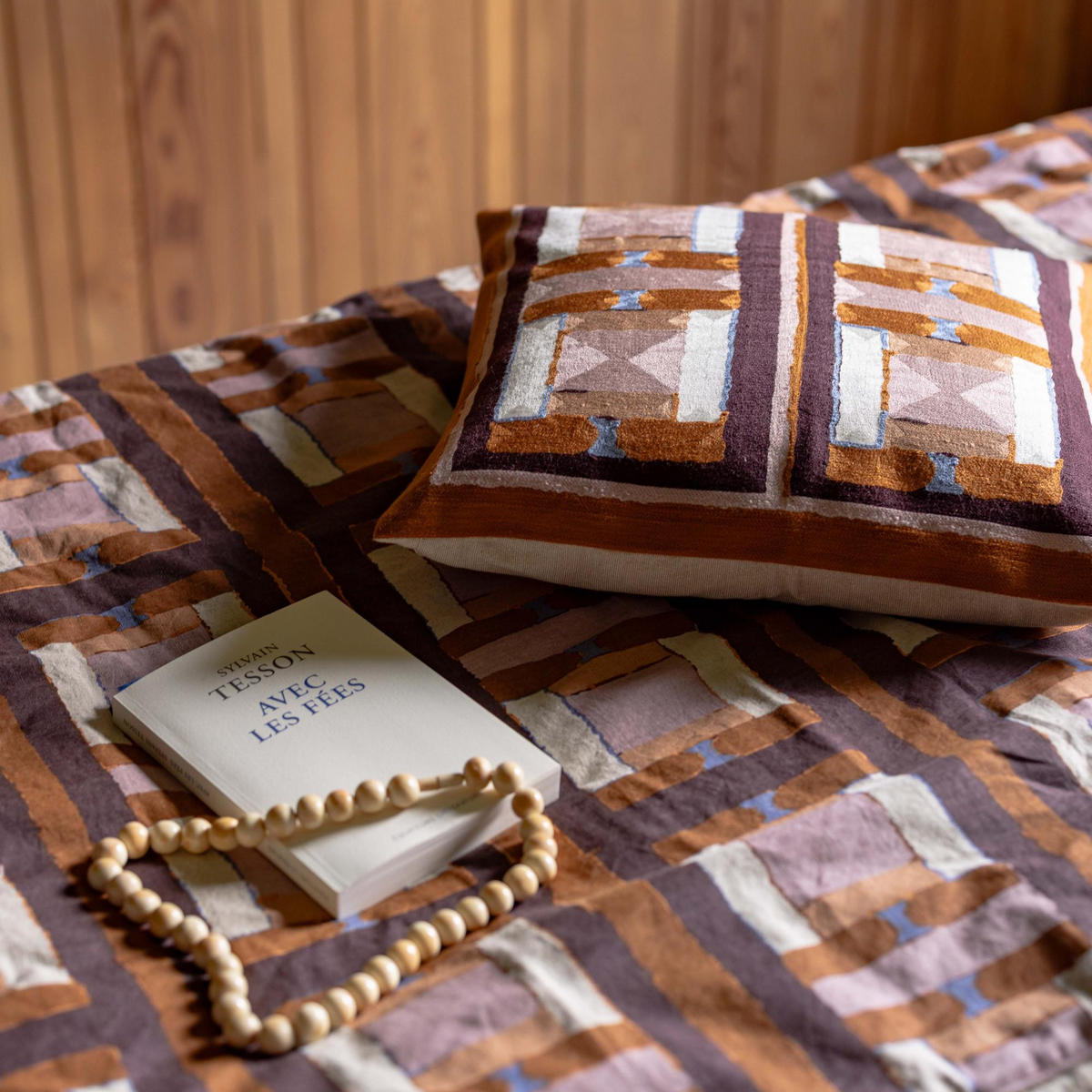 BESTICKTES KISSEN Taho kupferbraun 40 x 65 cm - Dunkelorange, Textil (40/65cm) - Vivaraise