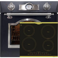 BACKOFEN-SET Elektro Backofen 60 cm EH 6355 Em Sil+KCT 6195 Iem Induktionskochfeld 60 cm - Schwarz, Metall (59.4/59.4/56.6cm) - Kaiser Küchengeräte